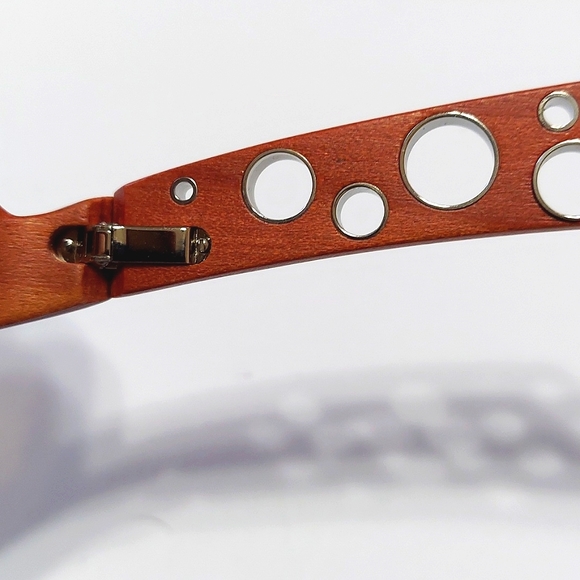 Gold & Wood Paris Ladies Faux Stained Wood Texture And Color Sunglasses
